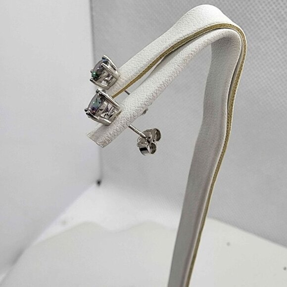 NEW Sterling Silver 925 Multi Color GemStone Studs - Earrings - Picture 3 of 5